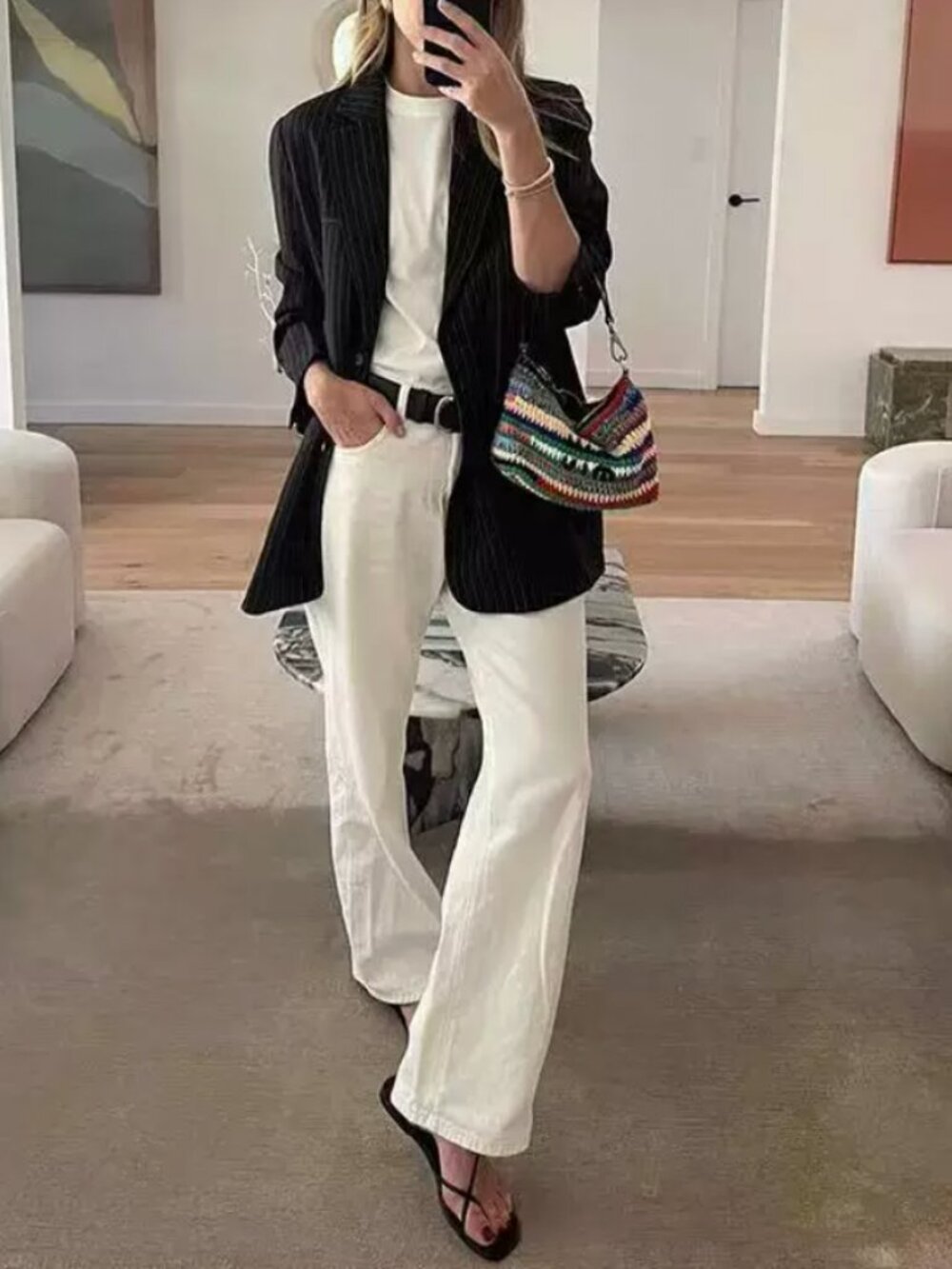 NWT HENNE Gisella Jean 23/24/25/26 White Clean Fit Quiet Lux
